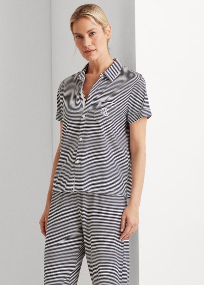 Dámské Pyžamo Ralph Lauren Striped Cotton Capri - 36915-QHTO